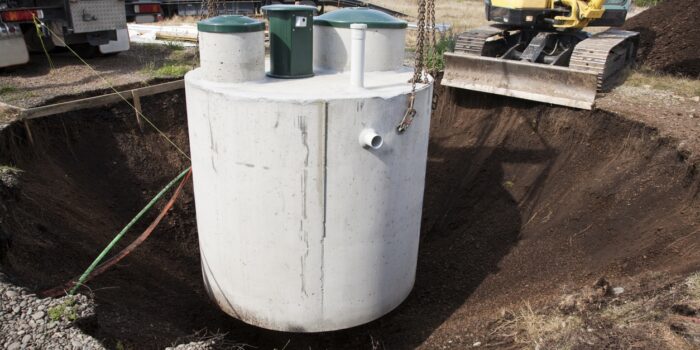 Industrial Size Septic Tank After It's Been Dug Out